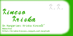kincso kriska business card